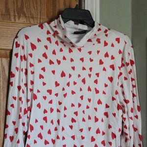 Stretchy Hearts Long Sleeve Turtleneck - Women's Size 2X - NWT